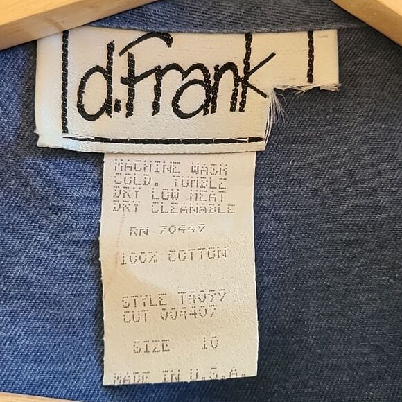 Vintage D. Frank 2 PC Sleeveless Denim  Tie Back Maxi Dress with Jacket Size 10 - Picture 15 of 16